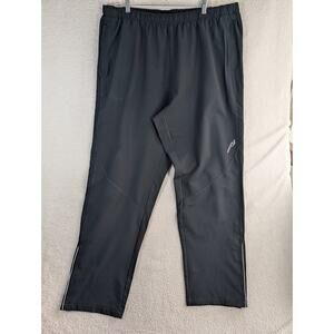 Saucony Sweatpants Mens 2XL Black Elastic Waist Ankle Zip Pockets Gym Workout